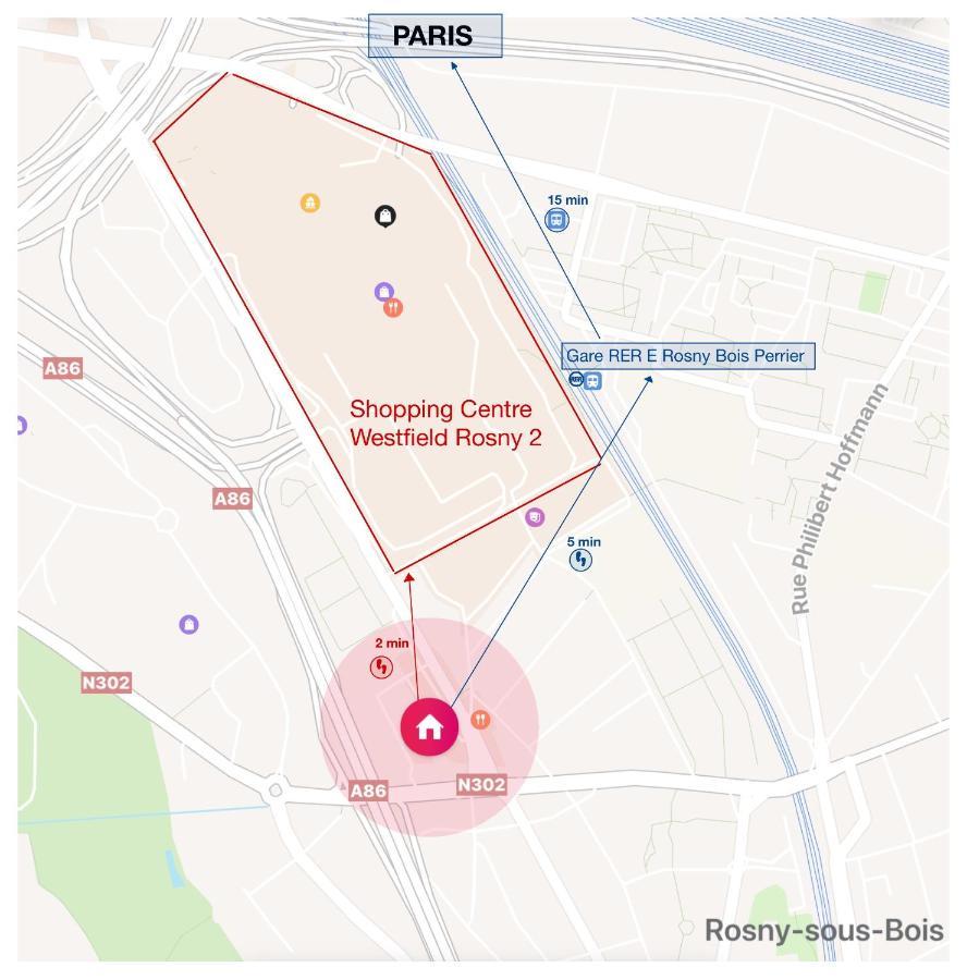 2 Pieces Proche Du Centre Paris 15 Min Apartment Rosny-sous-Bois Luaran gambar